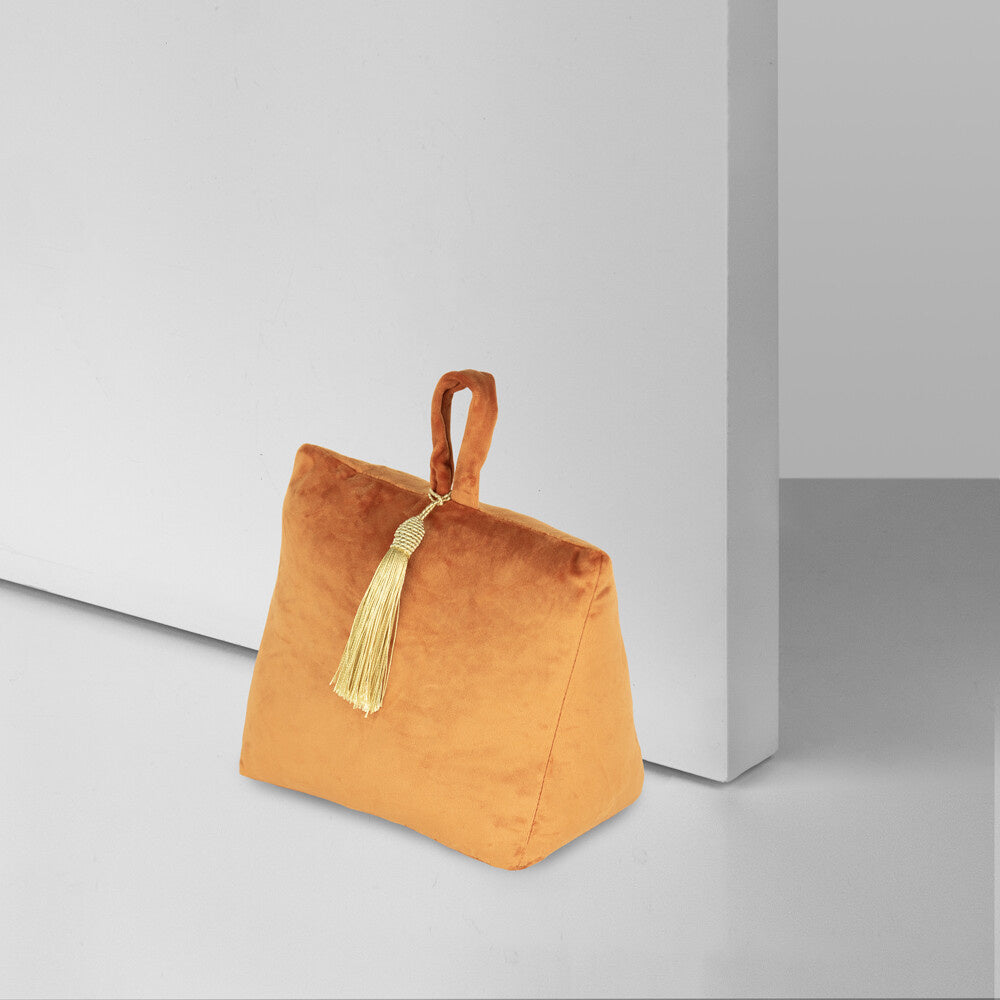 FERMAPORTA IN VELLUTO ARANCIONE 18CM