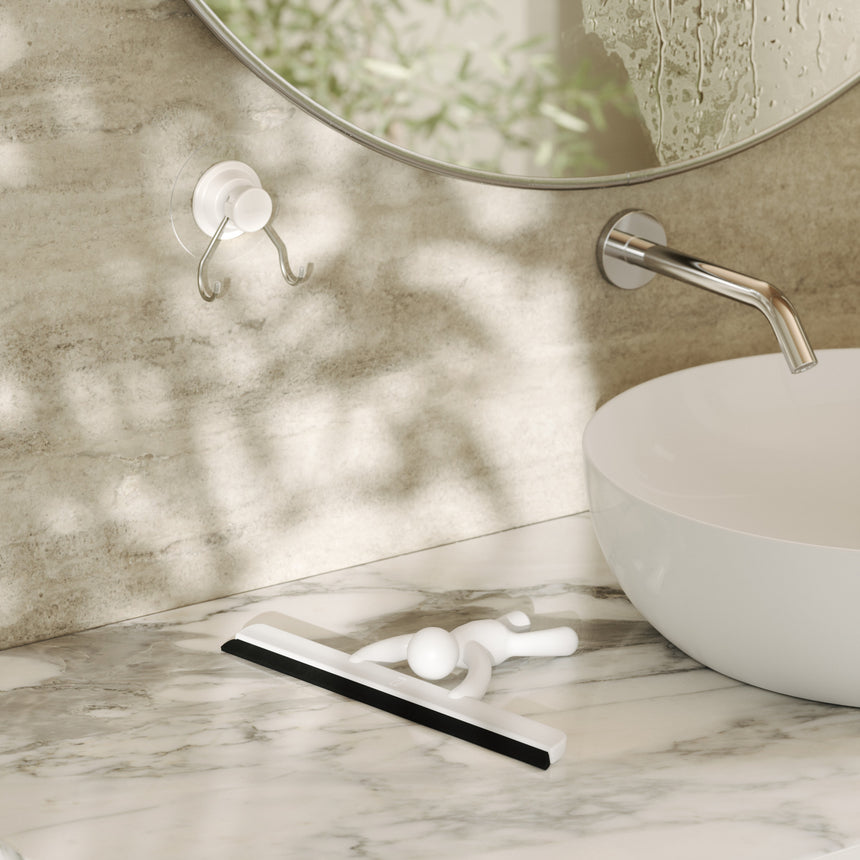 Tergivetro per Doccia con Gancio Adesivo Buddy 26x19x4cm Bianco Umbra