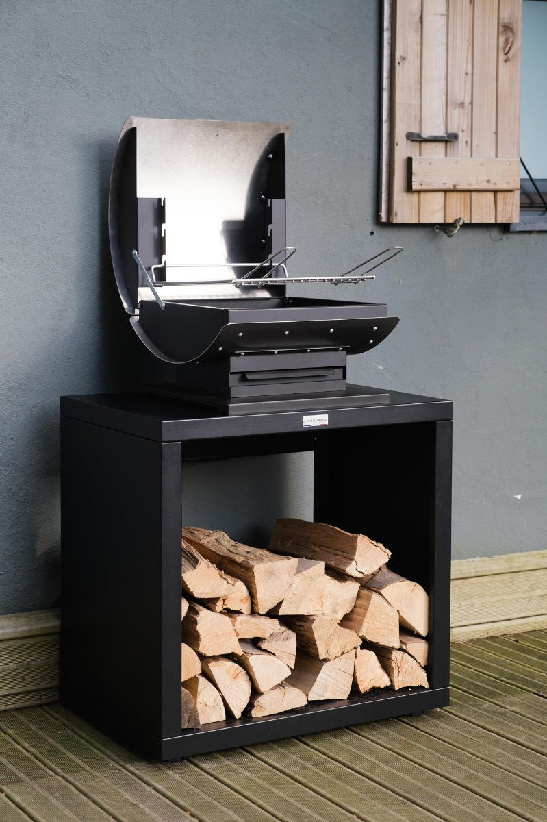 MOBILE BARBECUE APERTO, 80 X 55 CM NERO PER CUCINA DA ESTERNO