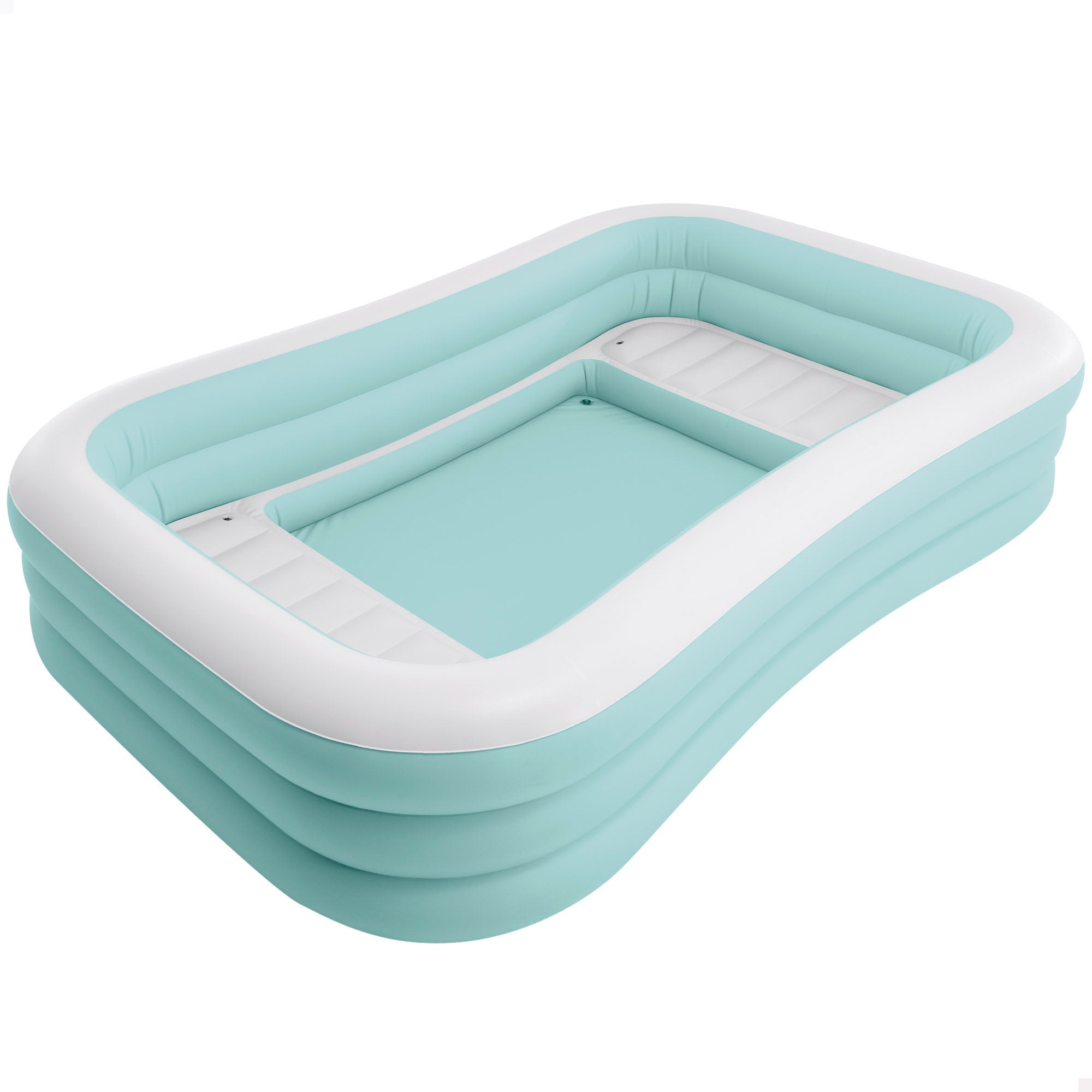 Piscina gonfiabile rettangolare Swim Center Family Lounge con sedili 264x165x56 cm azzurro e bianco INTEX