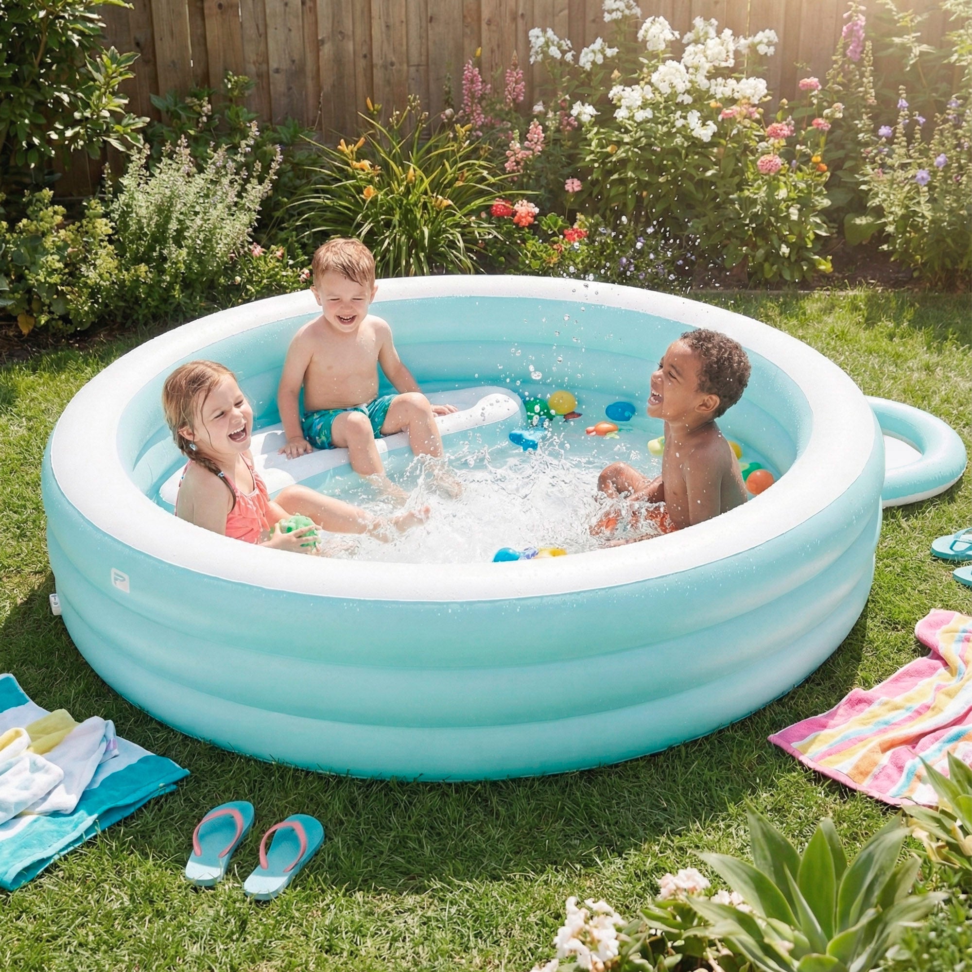 Piscina gonfiabile Swim Center Lounge con parasole 277x221x137 cm INTEX