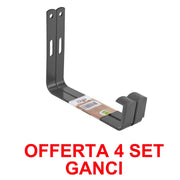 OFFERTA 4  SET 2 GANCI PER VASI GREEN BASICS WALL BRACKET METAL ANTRACITE