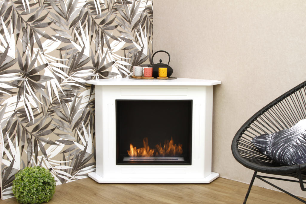 CAMINETTO ANGOLARE DONATELLO A BIOETANOLO 3 KW BIANCO GMR