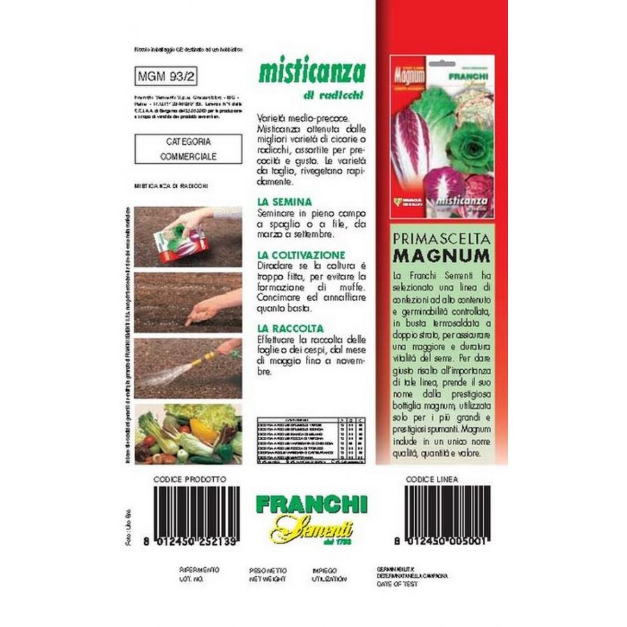 SEMI MISTICANZA RADICCHI BUSTA MAGNUM