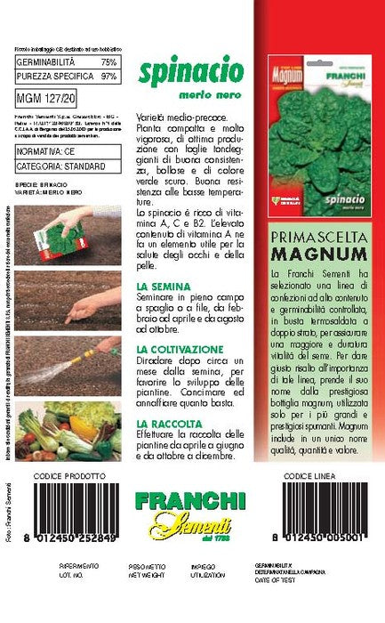 BUSTA MAGNUM SEMI DI SPINACIO MERLO NERO