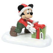 Statuetta Topolino con Regalo 6,5 cm Rosso Verde Disney D56