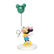 Statuetta Minnie con Palloncino 15cm Verde Disney Village PERAGA CHRISTMAS