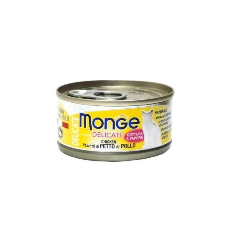 MONGE SCATOLETTA CIBO UMIDO GATTO DELICATE PETTO DI POLLO IN JELLY 80GR