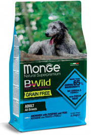 MONGE CIBO SECCO CANE CROCCANTINI GRAIN FREE ACCIUGHE PATATE E PISELLI 12 KG