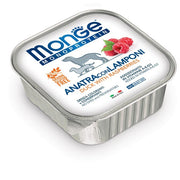 MONGE SCATOLETTA CIBO UMIDO CANE FRUIT ANATRA E LAMPONI 150GR