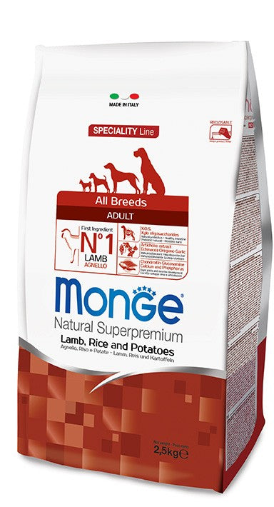 MONGE CIBO SECCO CANE CROCCANTINI AGNELLO RISO E PATATE 12 KG