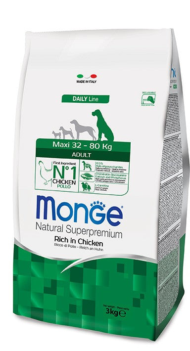 MONGE CIBO SECCO CANE CROCCANTINI MAXI RICCO DI POLLO 12 KG