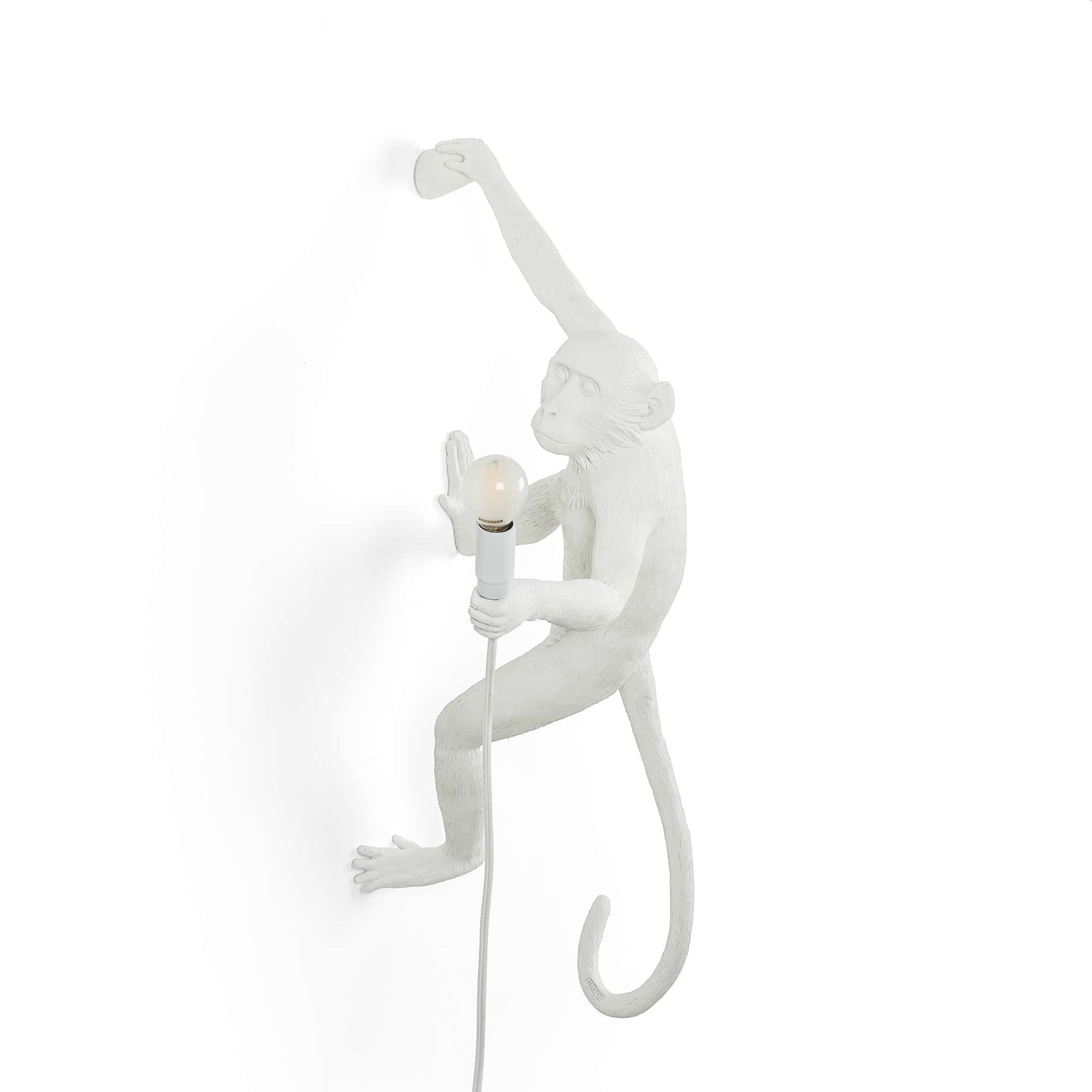 Lampada Scimmia Appesa Destra 36x24 h.65cm Bianca SELETTI