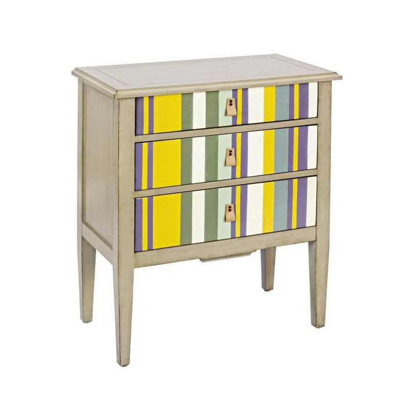 CASSETTIERA MORITZ CON 3 CASSETTI TORTORA CON DECORAZIONE 80X68X36 CM