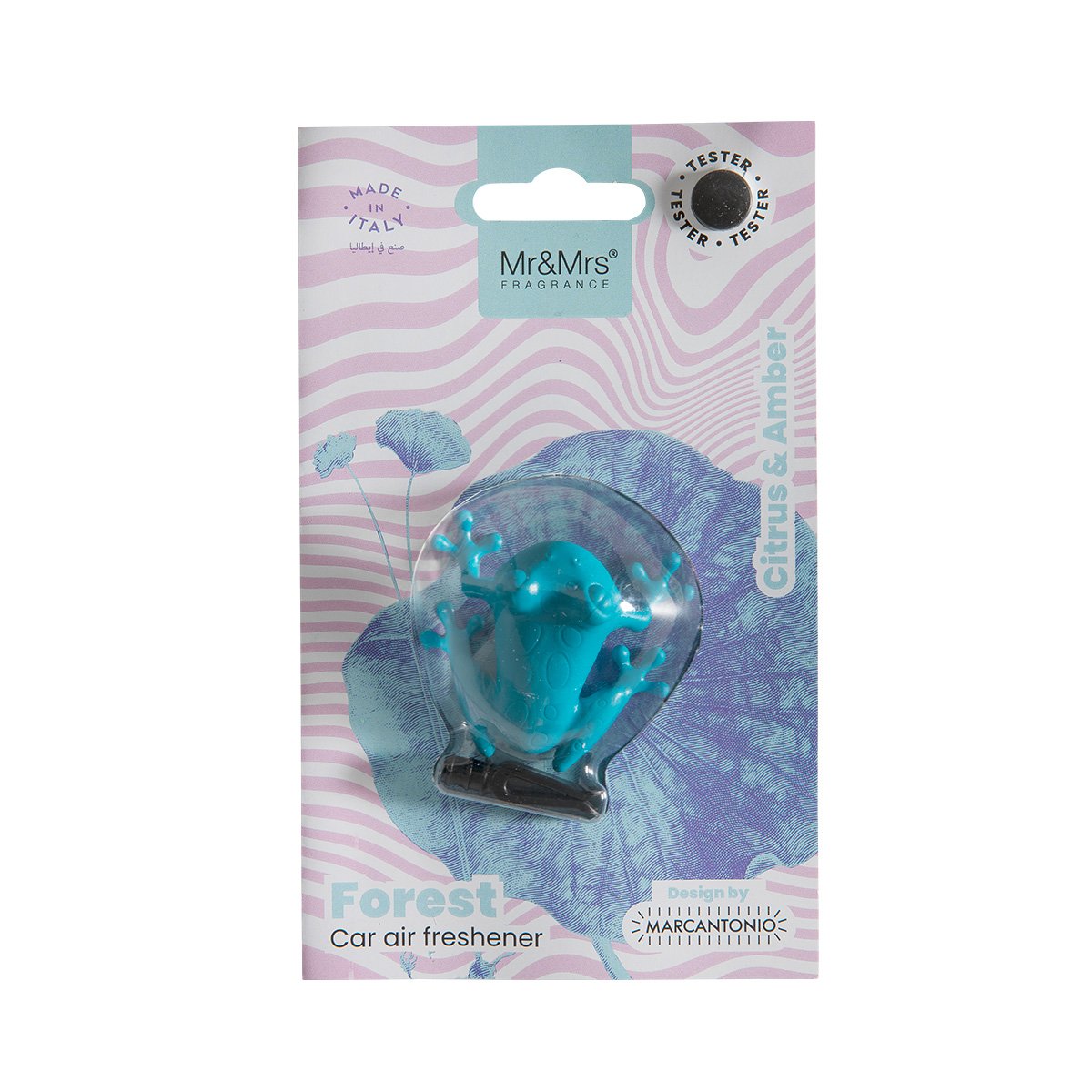 MR & MRS FRAGRANCE PROFUMATORE PER AUTO FOREST FROG LAGOON GREEN CITRUS & AMBER