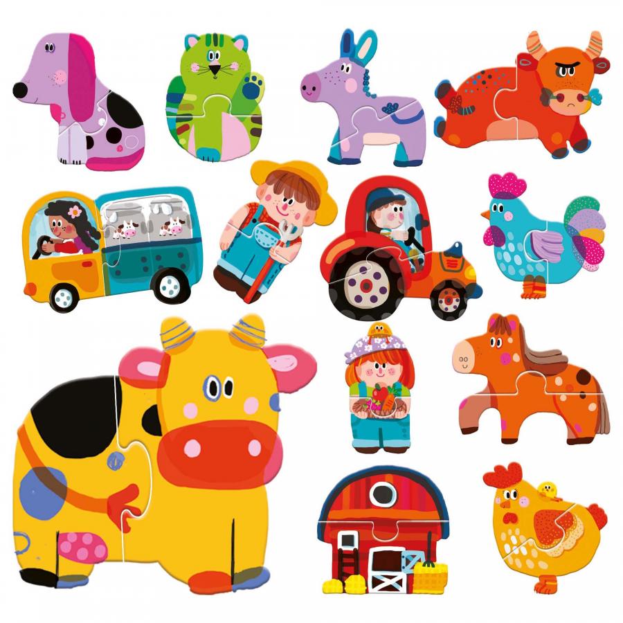 TOUCH 2 PIECES PUZZLE FARM