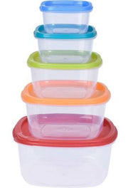 SET 5 CONTENITORI PER ALIMENTI CON COPERCHIO