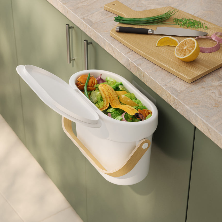 Bidoncino per Compost 4 Litri Bianco Naturale UMBRA
