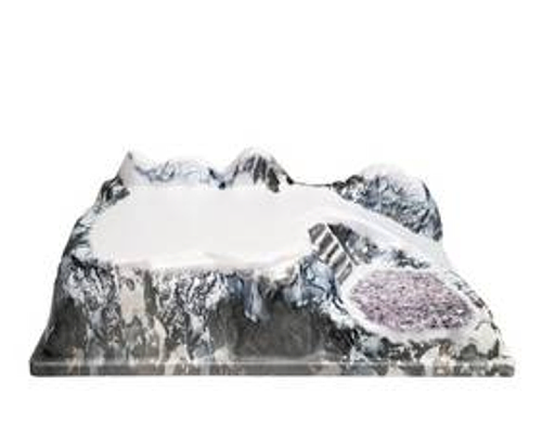 PAESAGGIO CON MONTE BIANCO 42X25CM