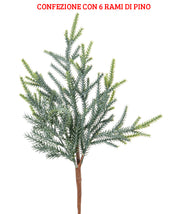 6 RAMI DI PINO VERDE DA 19 CM
