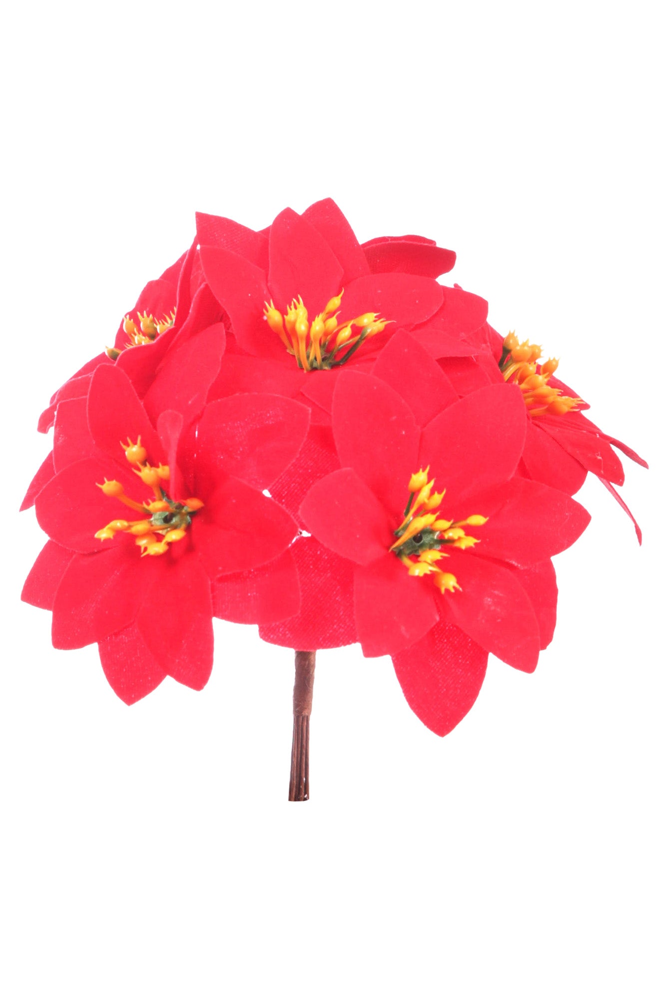 RAMO CON POINSETTIE ROSSO H. 13 CM