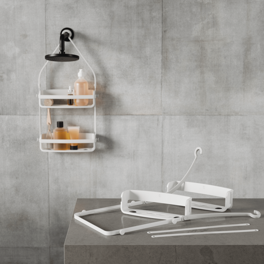 Portaoggetti per doccia Flex 31x9x65cm Bianco UMBRA