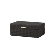 BAULE MARRONE SCURO RETTANGOLARE CON CHIUSURA ORO