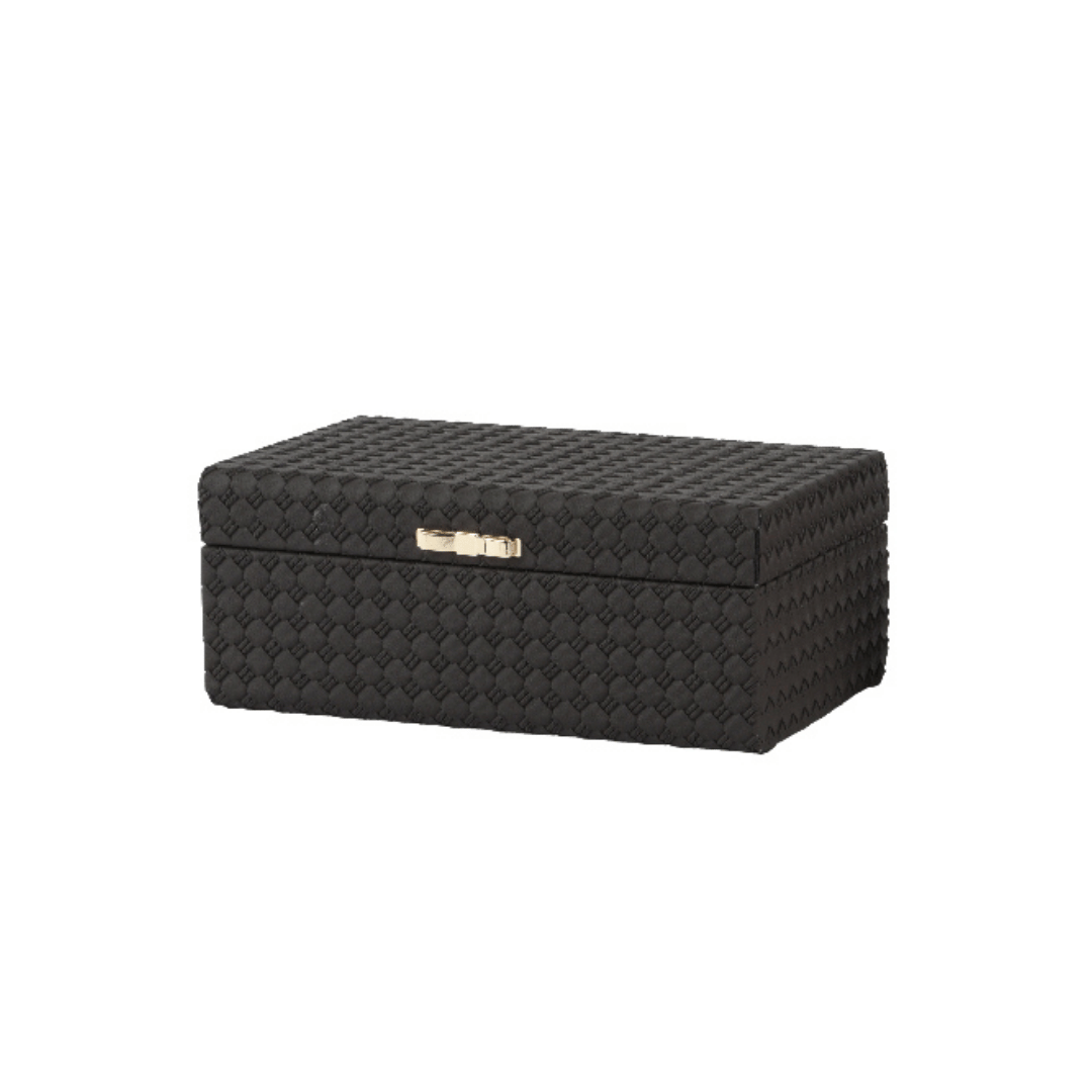 BAULE MARRONE SCURO RETTANGOLARE CON CHIUSURA ORO