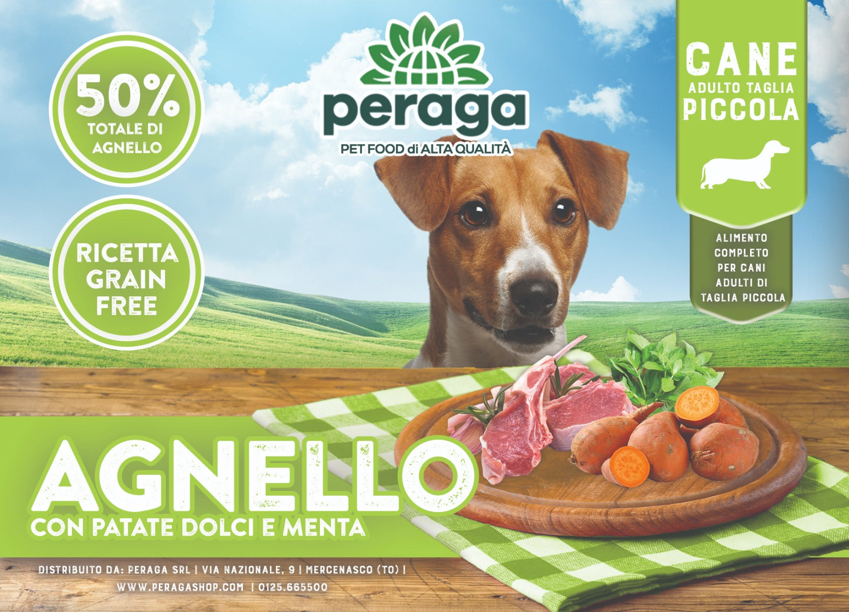 CROCCHETTE PERAGA GRAIN FREE PER CANE ADULTO TAGLIA PICCOLA 2KG AGNELLO