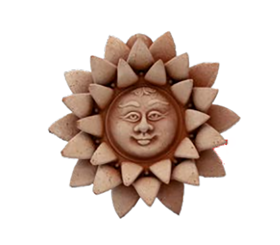 DECORAZIONE SOLE PETALI NINFEA CM.10 IN TERRACOTTA