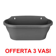 OFFERTA 3 VASO CORSICA WALL BASKET 39CM ANTHRACITE