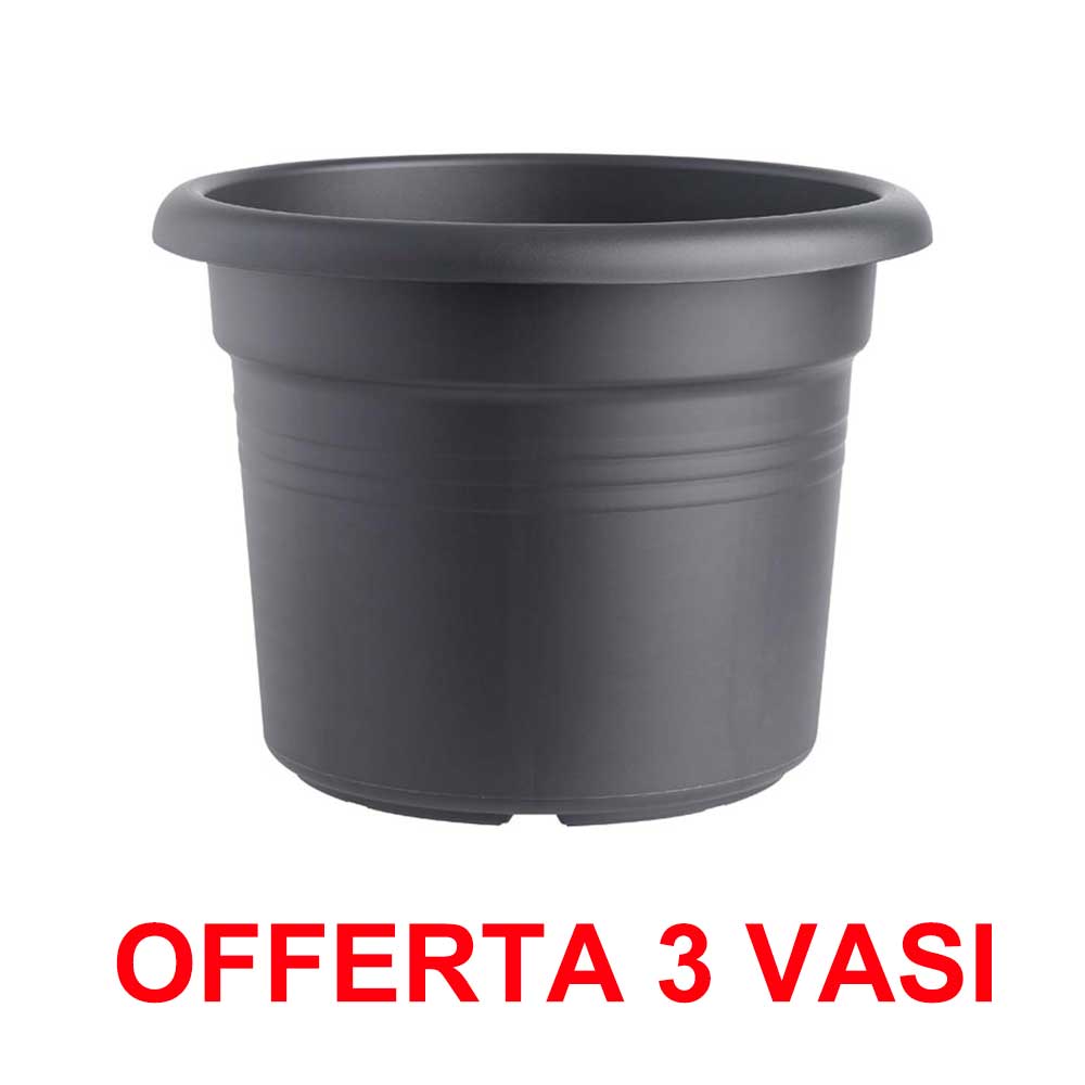 OFFERTA 3 VASO GREEN BASICS CILINDER 35CM LIVING BLACK