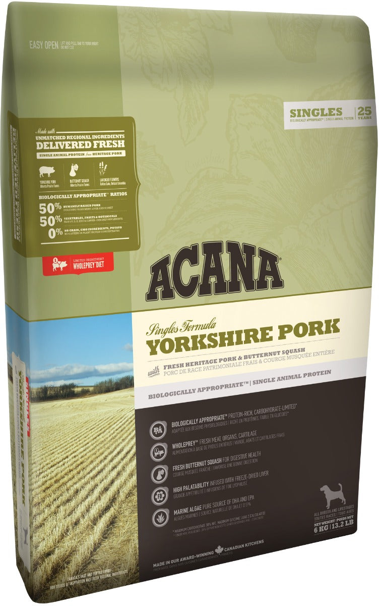 CROCCHETTE CANE ACANA DOG SINGLES YORKSHIRE 11,4 KG