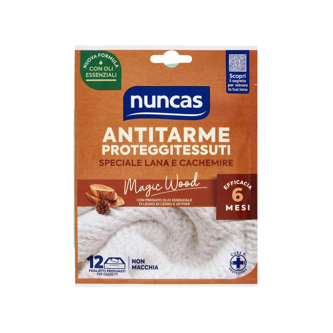 ANTITARME PROTEGGITESSUTI FOGLIETTI MAGIC WOOD - 12 PEZZI