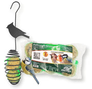 KIT PER UCCELLINI SELVATICI MANGIATOIA A SPIRALE + PALLINE DI GRASSO
