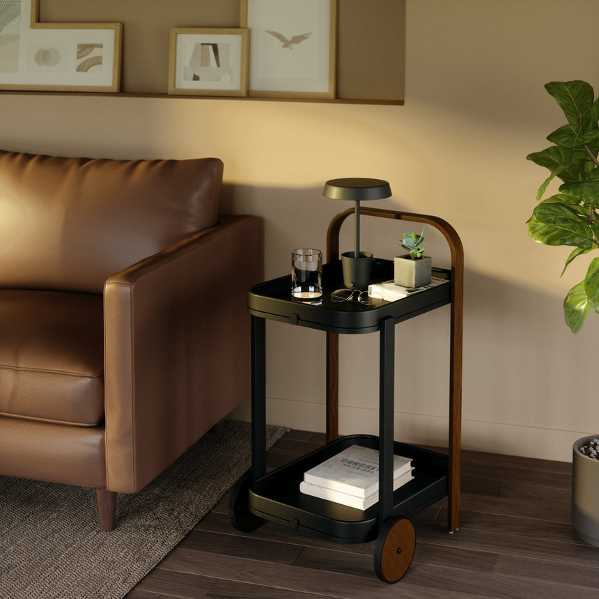 Carrello bar e portaoggetti 53x44x80cm Nero-noce UMBRA
