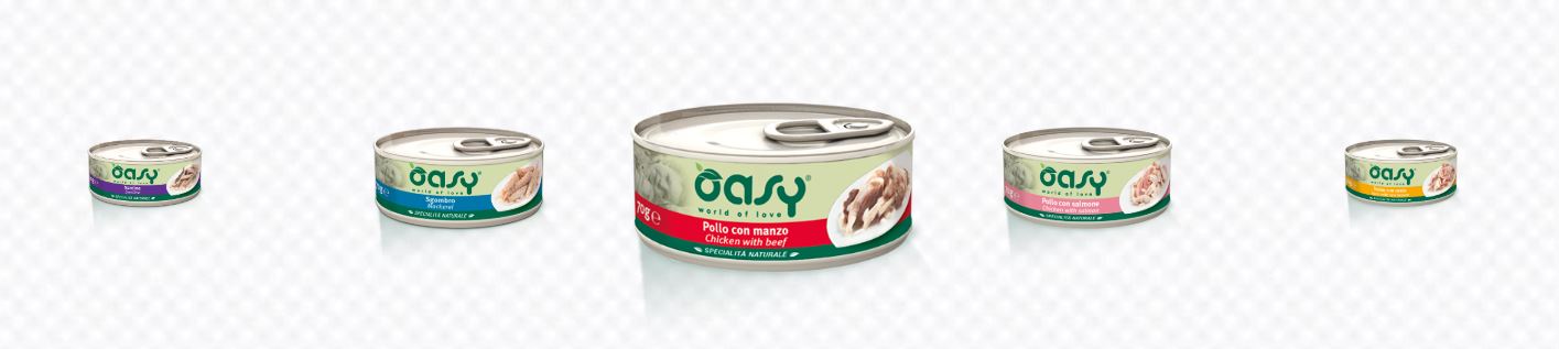 OASY MORE LOVE CIBO UMIDO IN LATTINA PER GATTI SPECIALITA' NATURALI GUSTO A SCELTA 70 GRAMMI