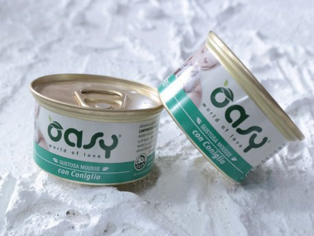 OASY MORE LOVE CIBO UMIDO IN LATTINA PER GATTI GUSTOSA MOUSSE GUSTO A SCELTA 85 GRAMMI