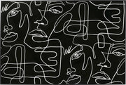 QUADRO INCORNICIATO FACCIA ARTE DRAWING 150X100CM NERO E BIANCO