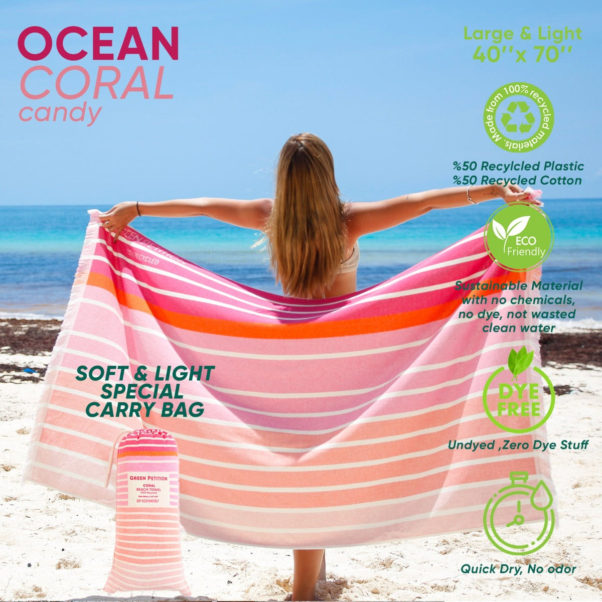 TELO MARE OCEAN CORAL CANDY 100X180CM