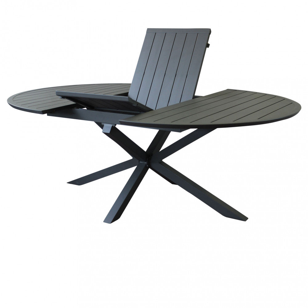 TAVOLO ROTONDO CAMELOT ALLUNGABILE 150/200 X 150 ANTRACITE