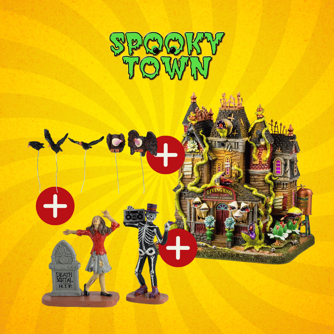 OFFERTA LEMAX SPOOKY TOWN - THE LIVING END + UNDEAD GROOVE + ASSORTED BIRDS