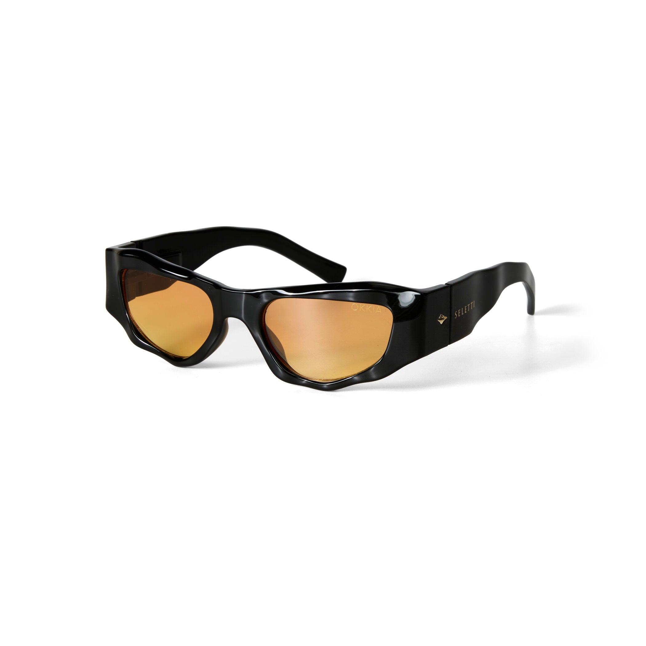Occhiali da Sole COLORADO Nero Lenti Giallo Sfumato SELETTI x OKKIA