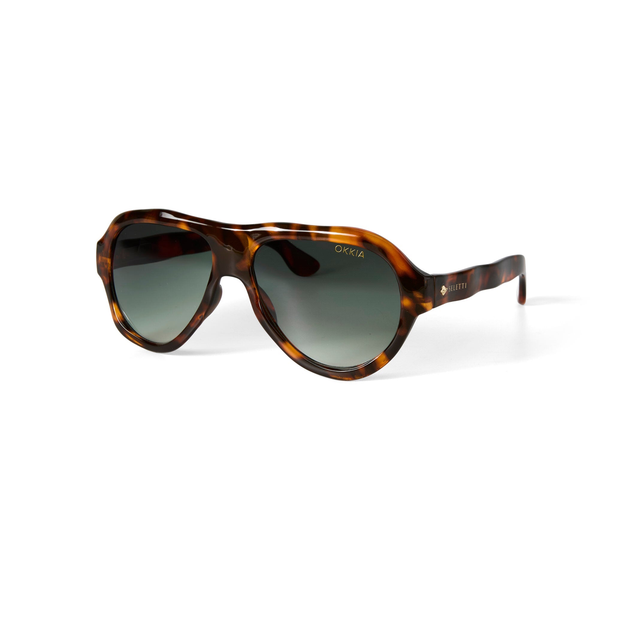 Occhiali da Sole FLORIDA Havana Classico Lente Verde Sfumato SELETTI x OKKIA