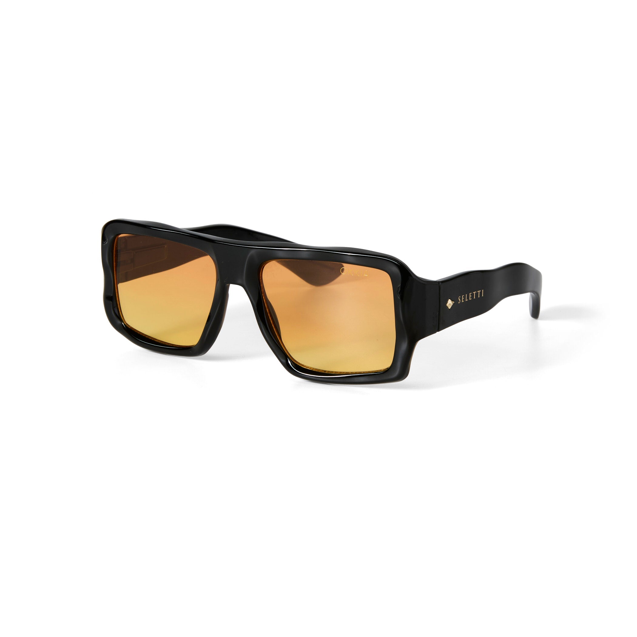 Occhiali da Sole KANSAS Nero Lenti Giallo Gradiente SELETTI x OKKIA