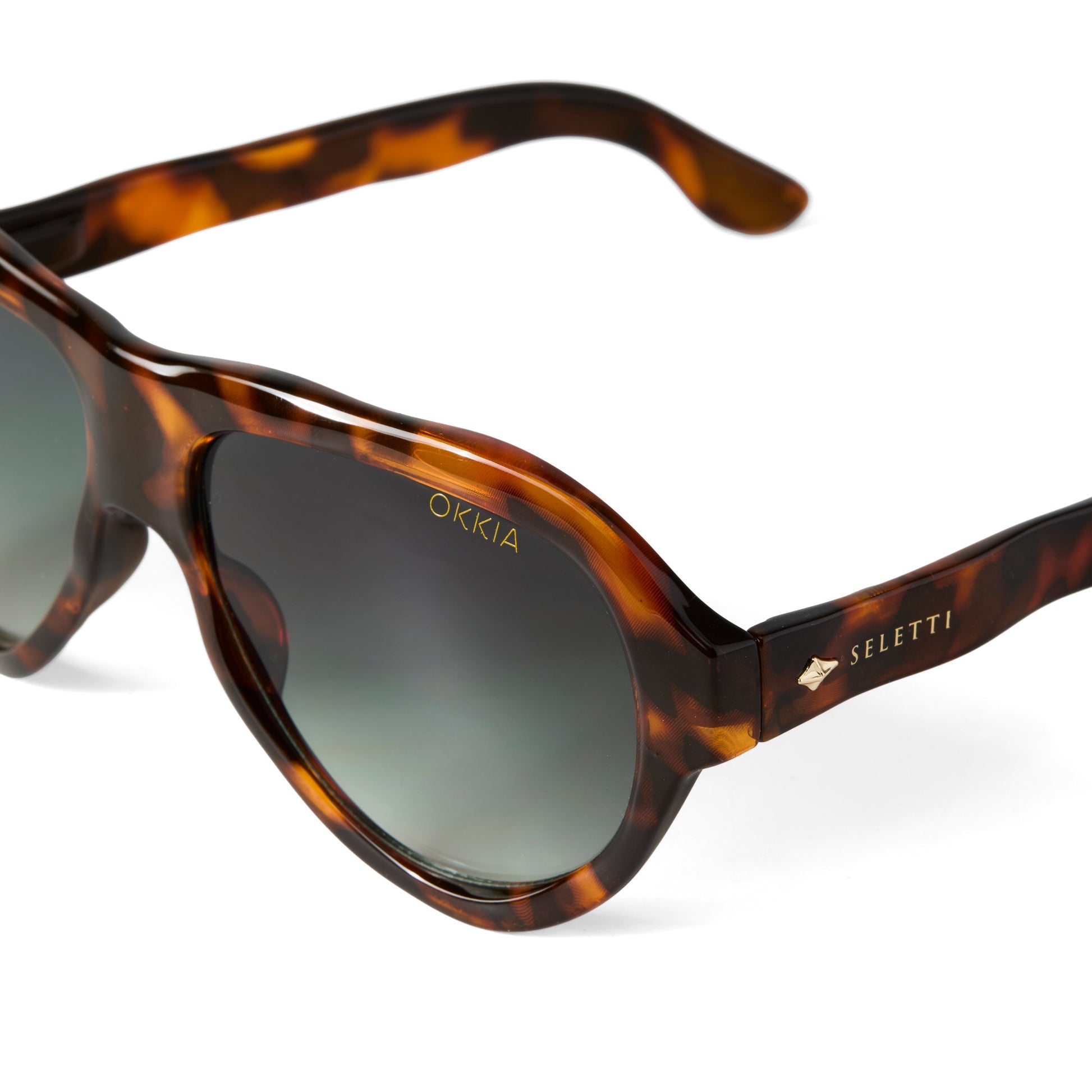 Occhiali da Sole FLORIDA Havana Classico Lente Verde Sfumato SELETTI x OKKIA