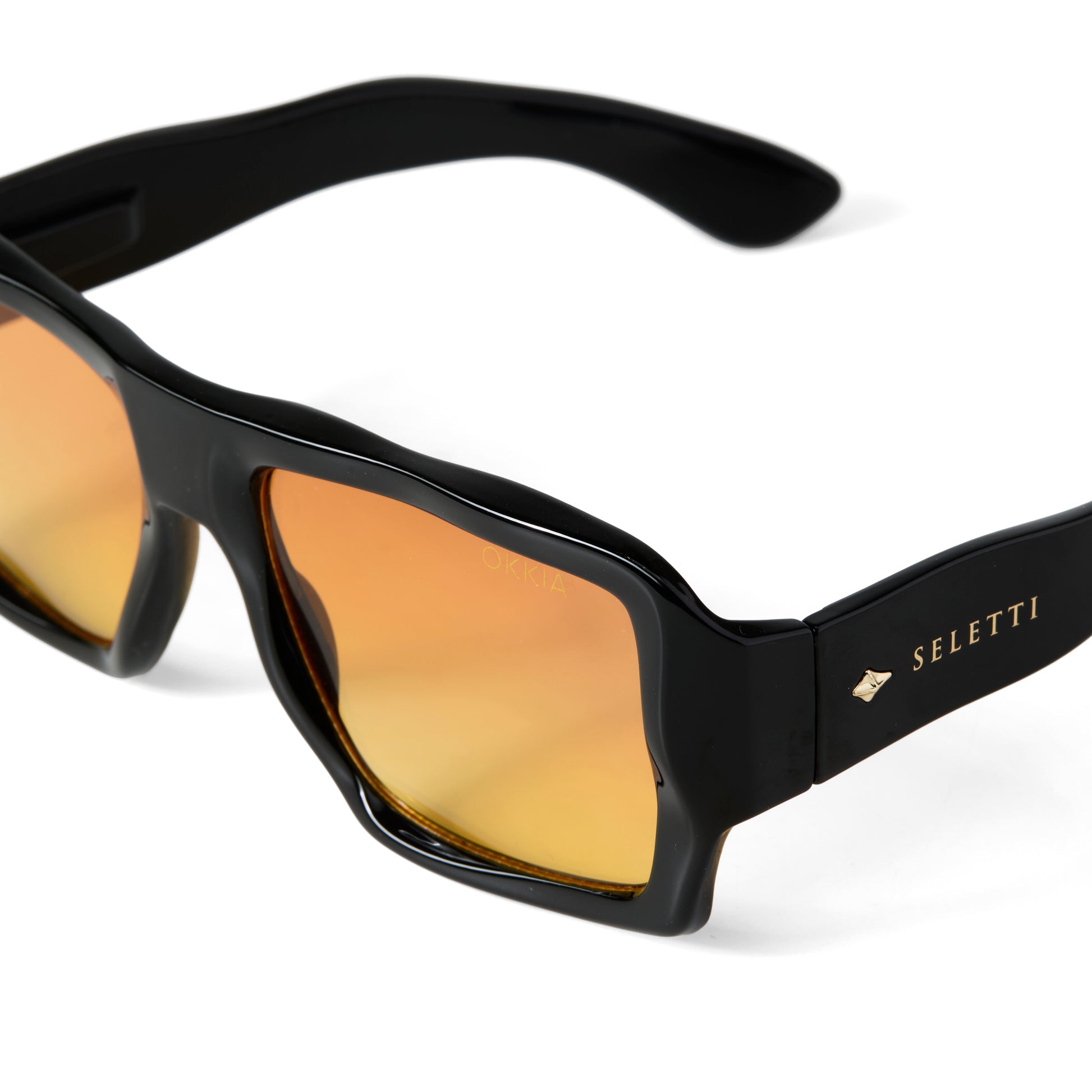 Occhiali da Sole KANSAS Nero Lenti Giallo Gradiente SELETTI x OKKIA