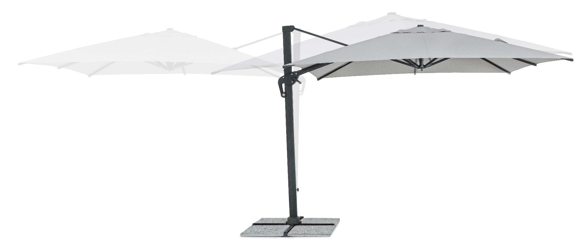 OMBRELLONE RETRATTILE INES 3X3MT GRIGIO CHIARO