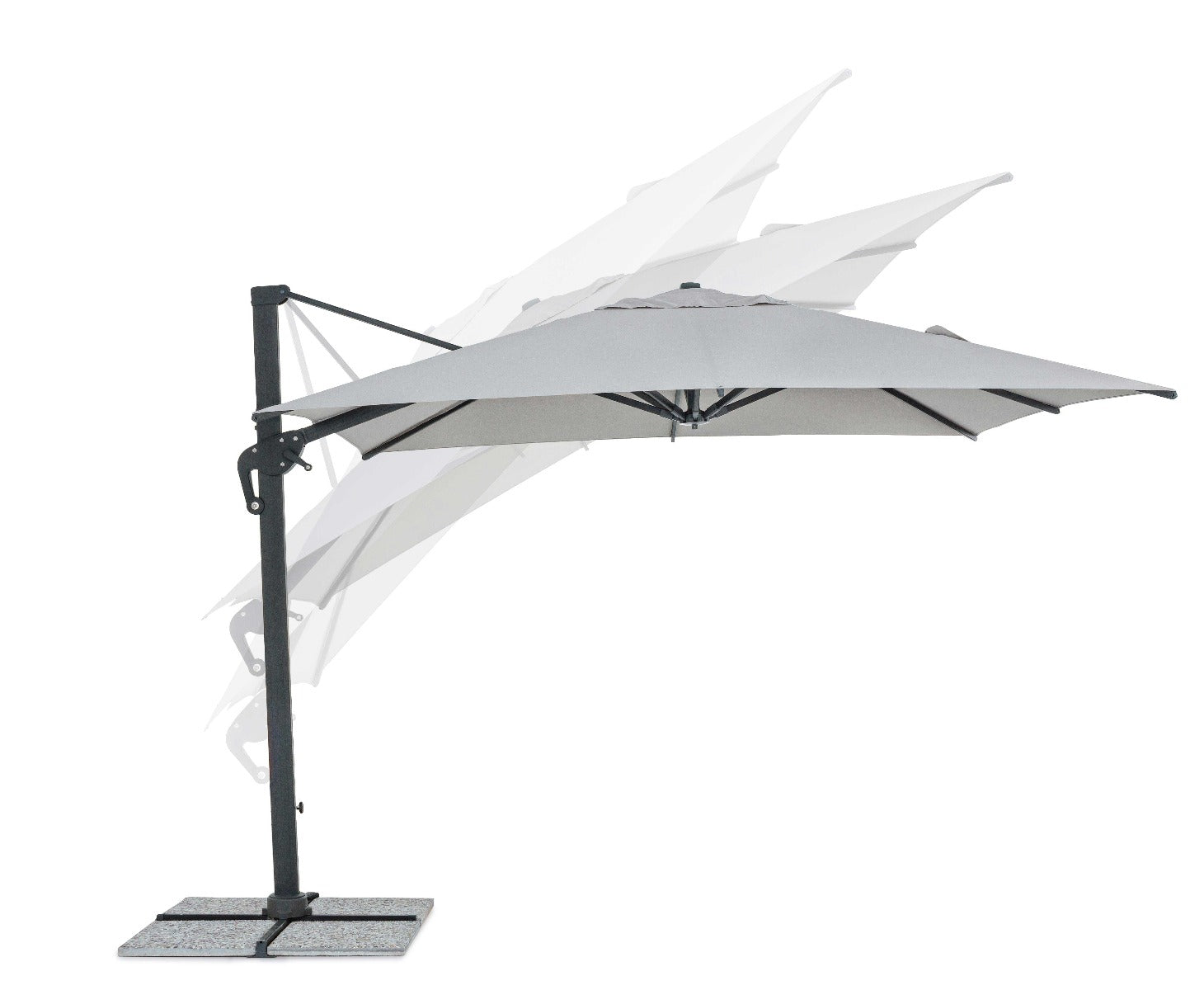 OMBRELLONE RETRATTILE INES 3X3MT GRIGIO CHIARO