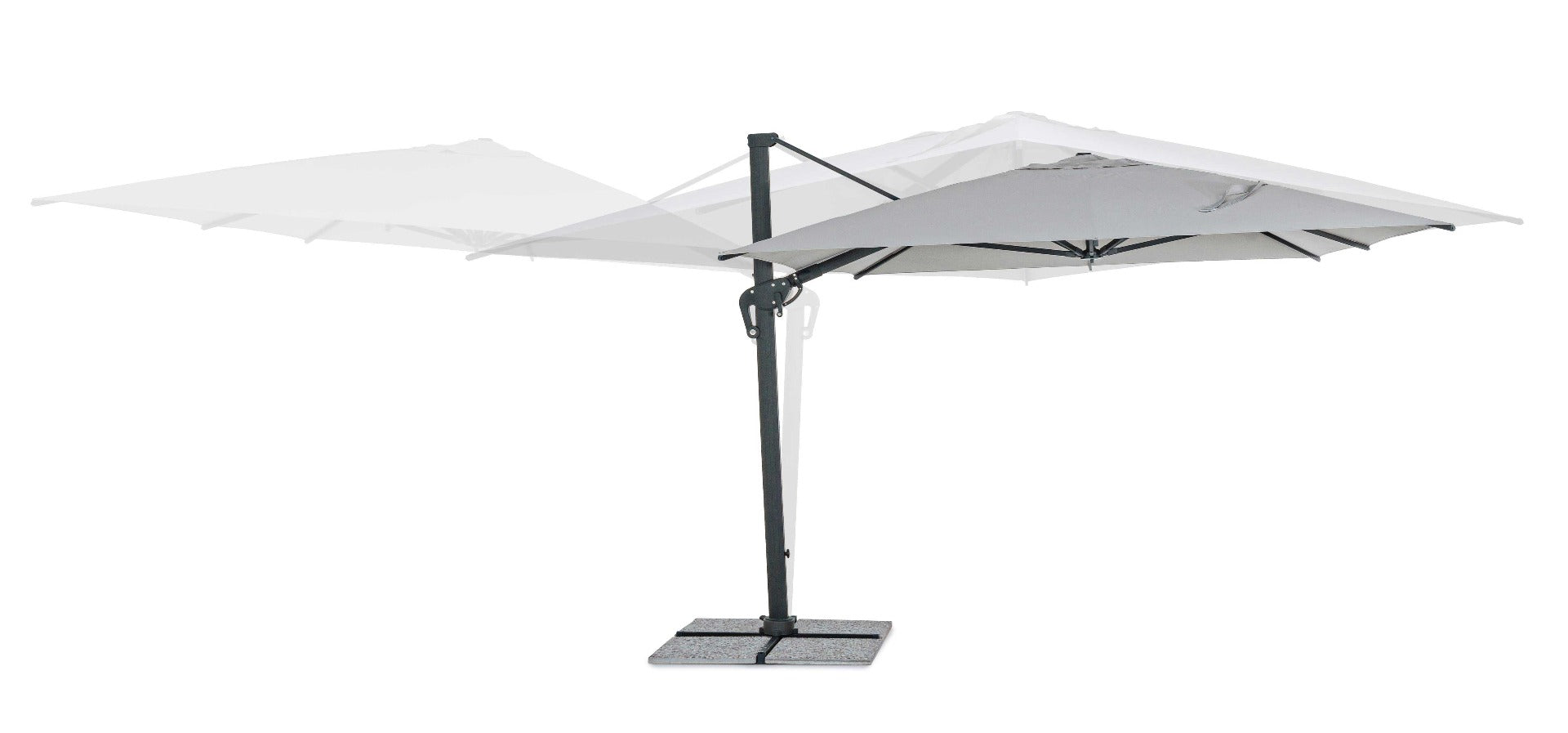 OMBRELLONE RETRATTILE/ORIENTABILE INES 3X4MT GRIGIO CHIARO